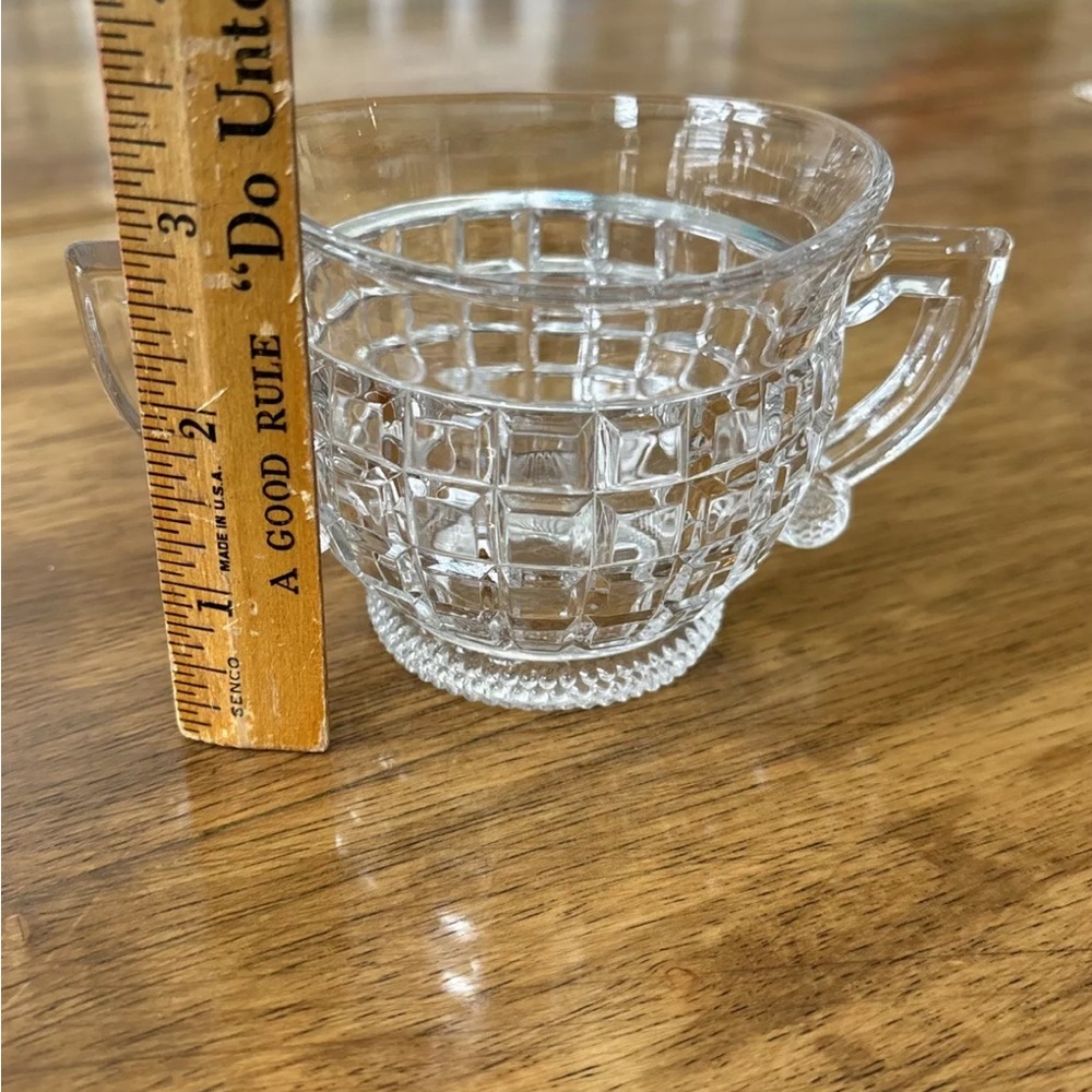 Vintage Heisey Glass Clear Victorian Creamer & Sugar Bowl Handles USA Excellent! - Picture 12 of 16